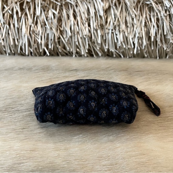 Vintage VERA BRADLEY Classic Navy 1999 Cosmetic Case Lined Red Butterflies USA - Picture 7 of 11